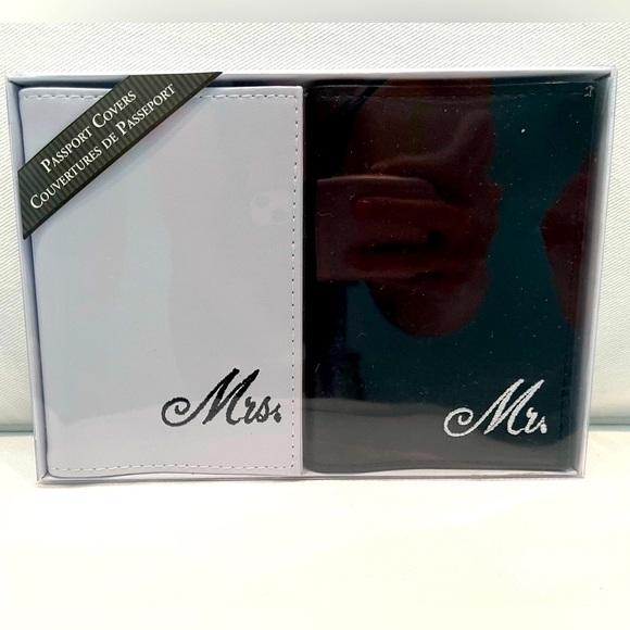 Mrs. And Mr. Leatherette Passport Covers - Picture 1 of 2